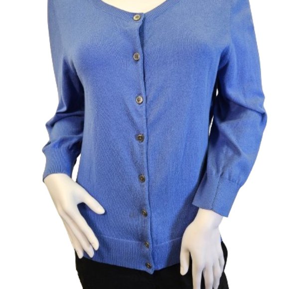 Blue Banana Republic Large Sized Cotton and Silk Cardigan - Picture 15 of 15